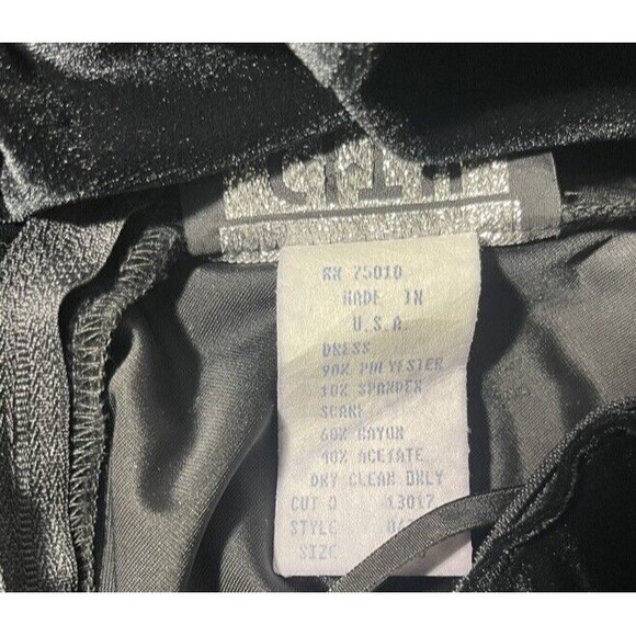 VTG 90’s City Triangles Black Velvet Dress Size S Whimsigoth Dark Romantic Y2K - Picture 4 of 7